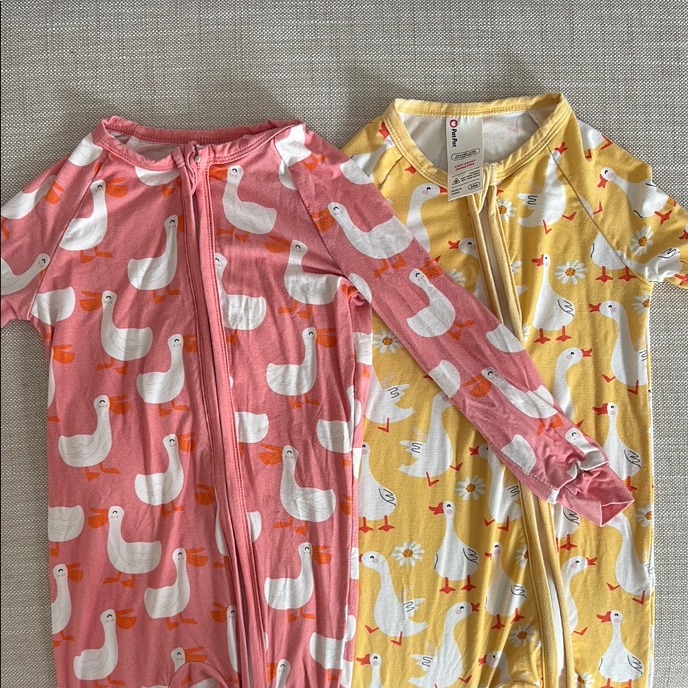 PatPat zip up sleepers - Yellow Duck & Swan print